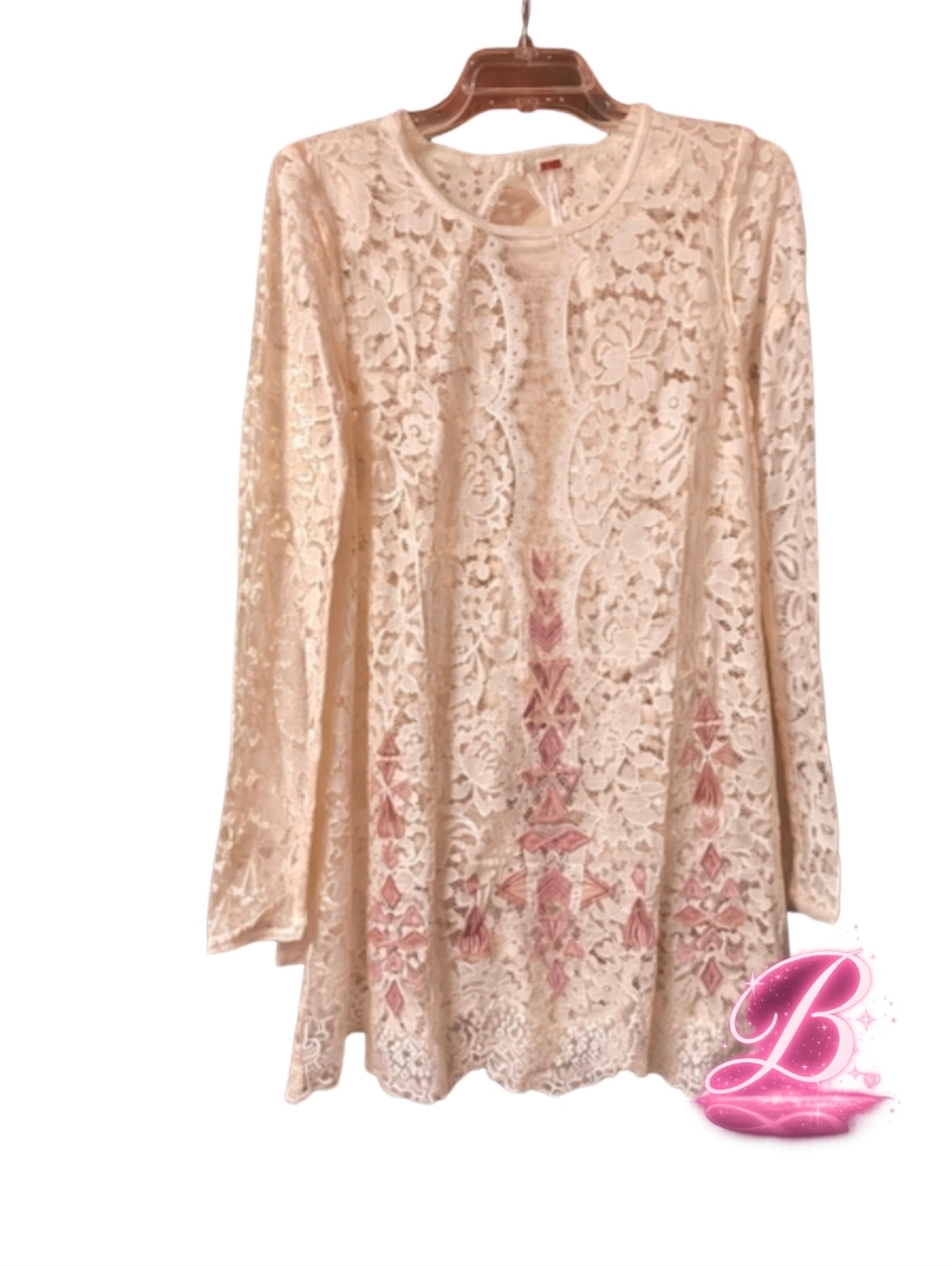 Free People Boho Festival Lace Tunic - Ivory - Small - Like New - Picture 2 of 11